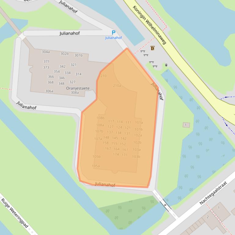 Kaart van postcodegebied 2802GN.