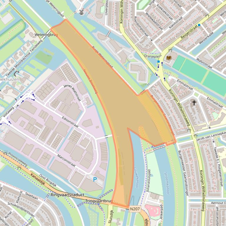 Kaart van postcodegebied 2802GZ.