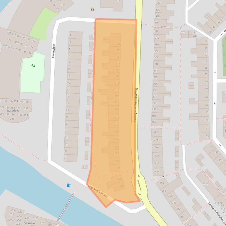 Kaart van postcodegebied 2802HK.