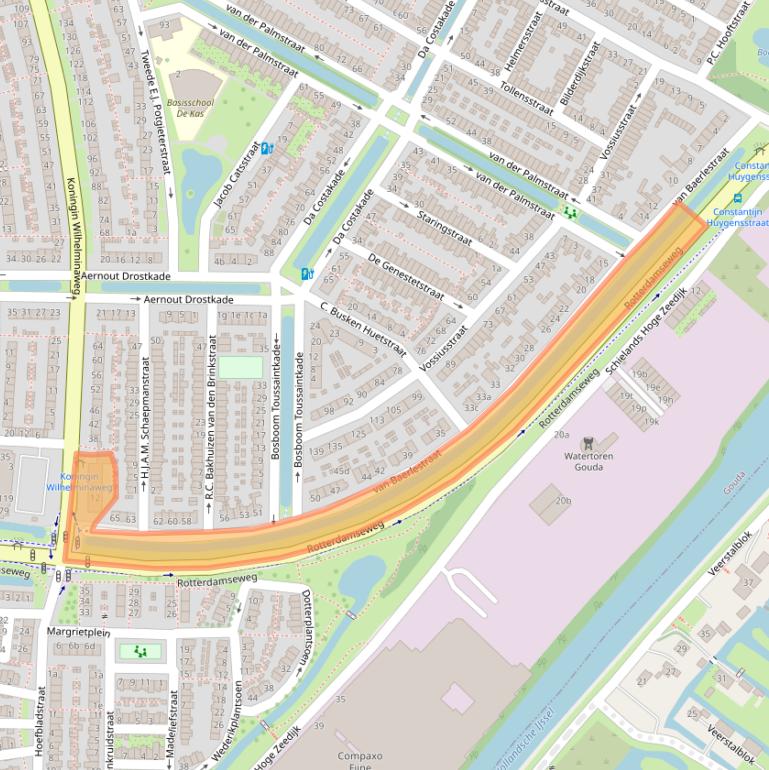 Kaart van postcodegebied 2802HN.