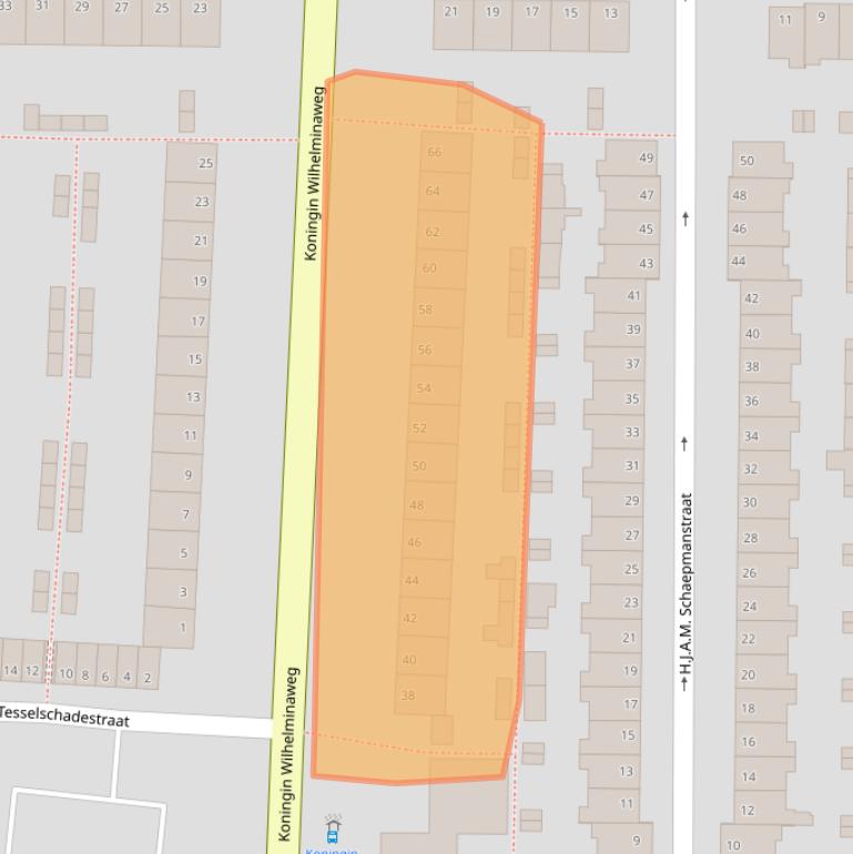 Kaart van postcodegebied 2802HP.