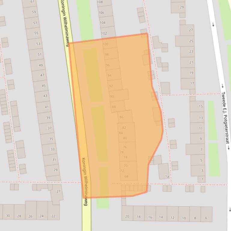 Kaart van postcodegebied 2802HR.