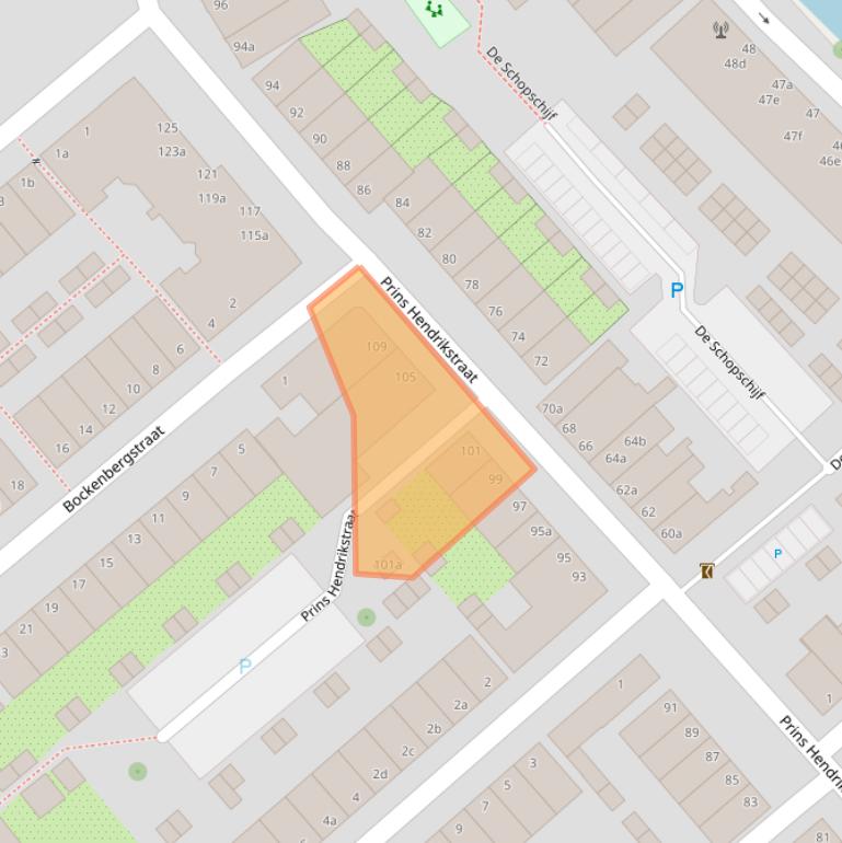 Kaart van postcodegebied 2802JE.