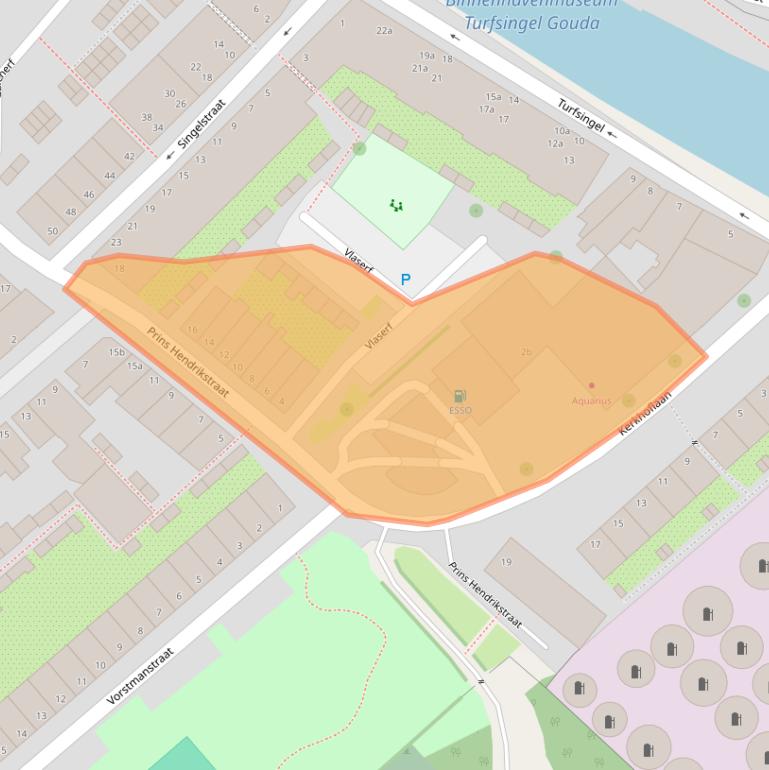 Kaart van postcodegebied 2802JH.