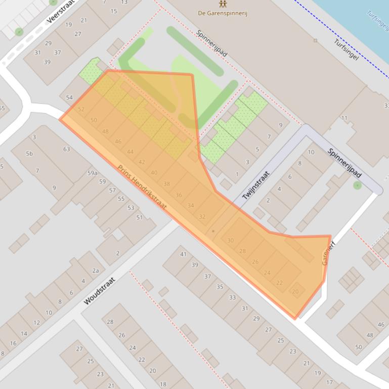 Kaart van postcodegebied 2802JK.