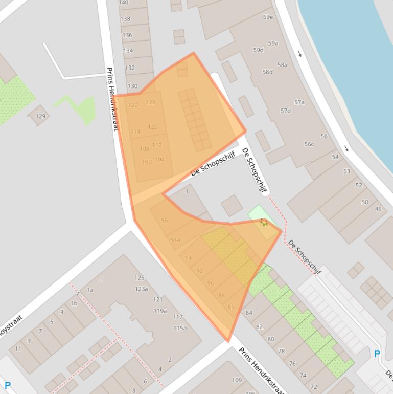 Kaart van postcodegebied 2802JM.