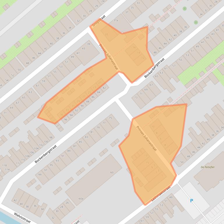 Kaart van postcodegebied 2802JR.