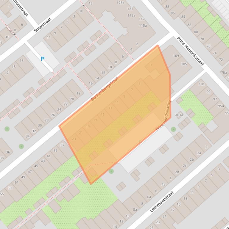 Kaart van postcodegebied 2802JS.