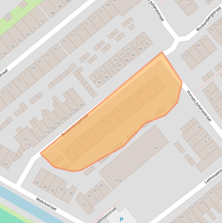 Kaart van postcodegebied 2802JV.