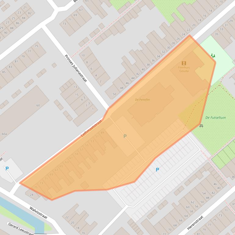 Kaart van postcodegebied 2802KB.