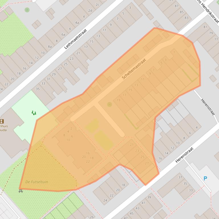 Kaart van postcodegebied 2802KD.