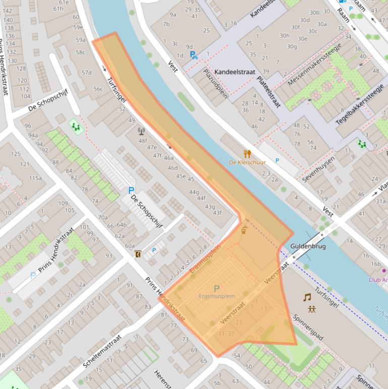 Kaart van postcodegebied 2802KG.