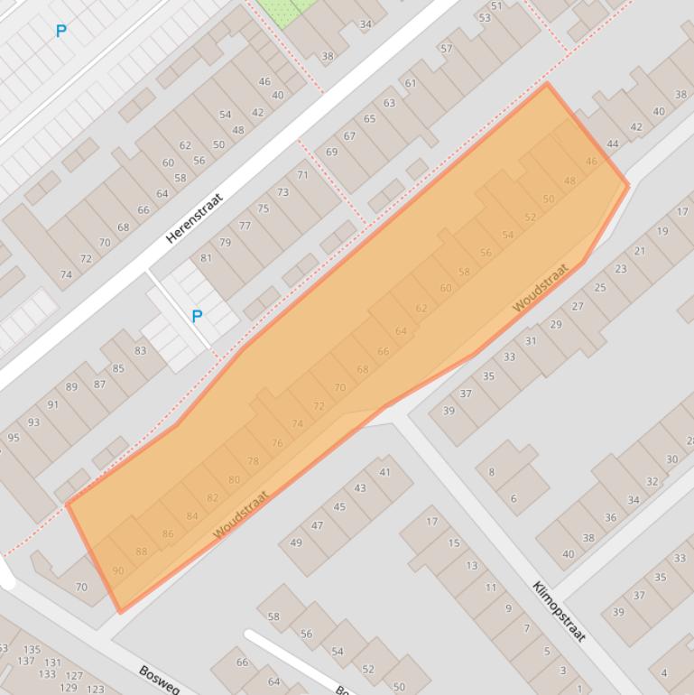 Kaart van postcodegebied 2802KN.