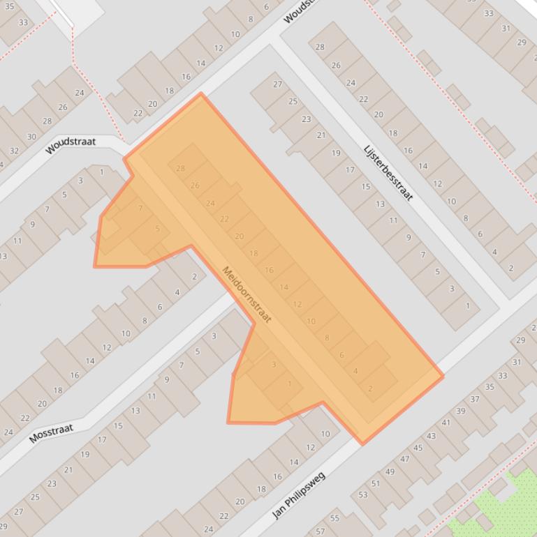 Kaart van postcodegebied 2802KR.