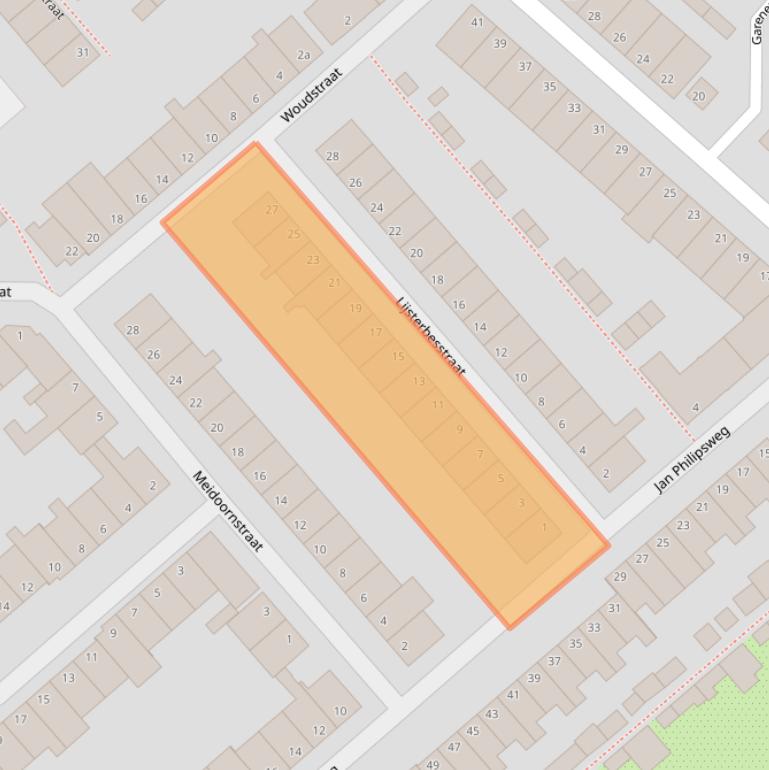 Kaart van postcodegebied 2802KS.