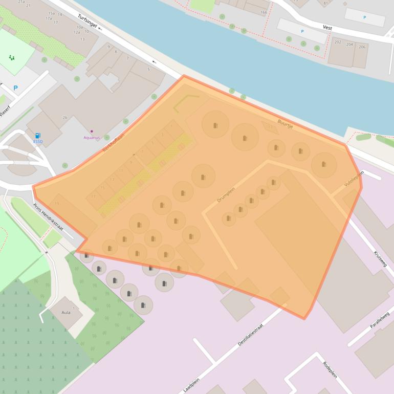 Kaart van postcodegebied 2802KZ.