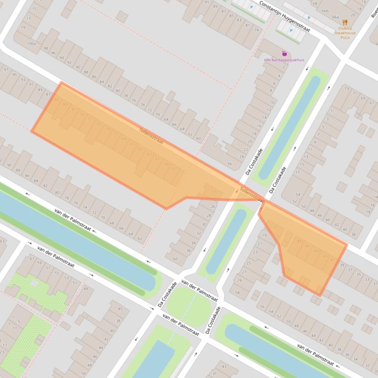 Kaart van postcodegebied 2802LK.