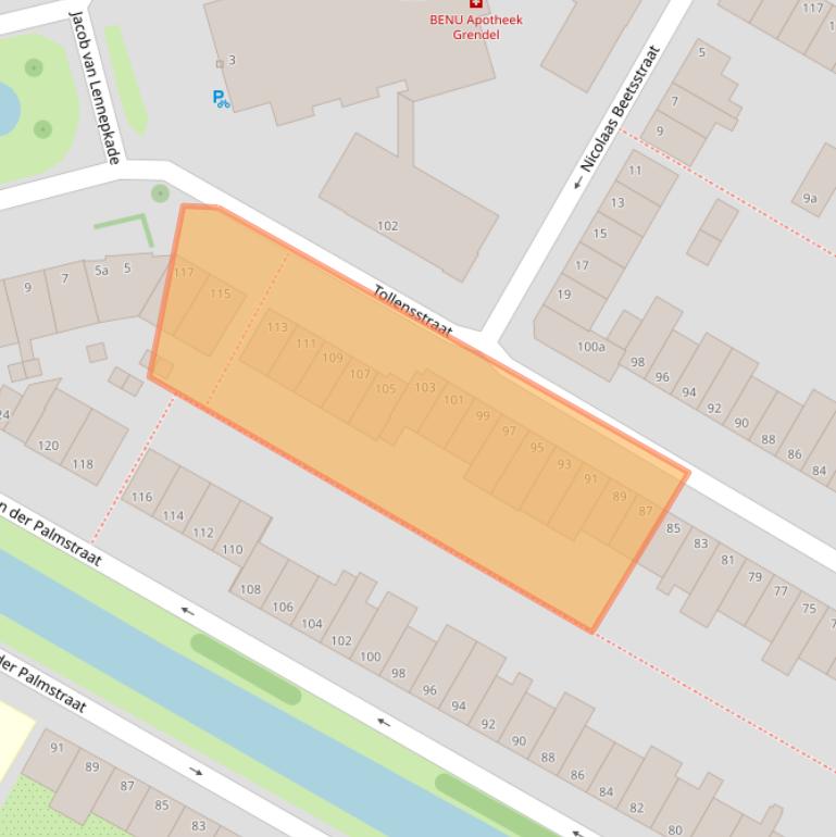 Kaart van postcodegebied 2802LL.