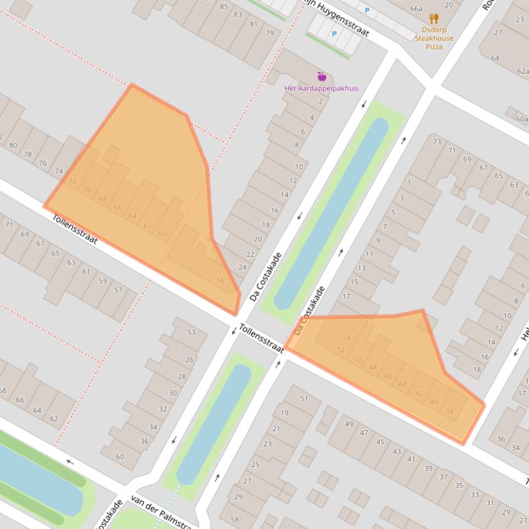 Kaart van postcodegebied 2802LP.