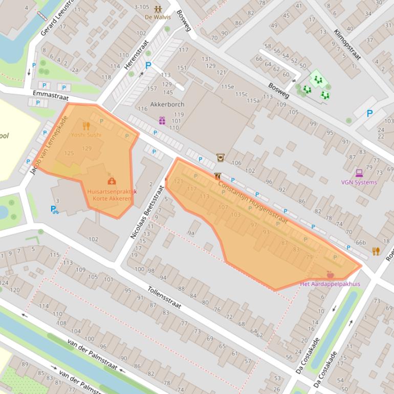 Kaart van postcodegebied 2802LV.