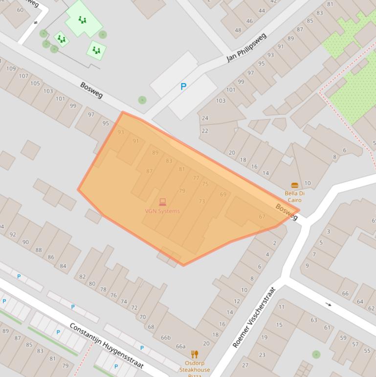 Kaart van postcodegebied 2802NR.