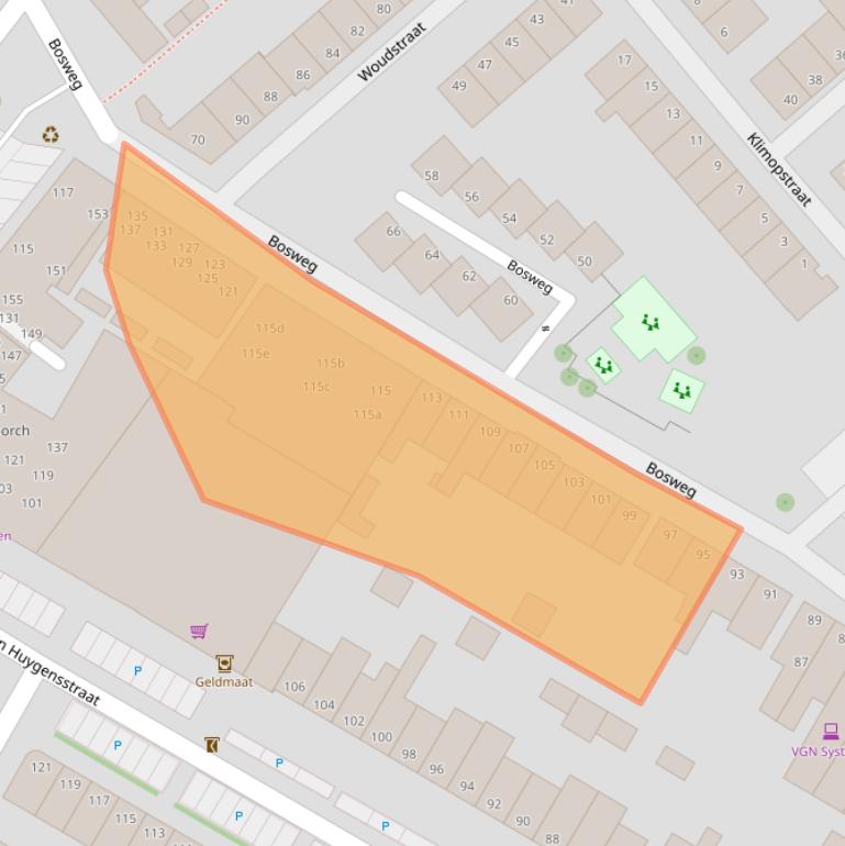 Kaart van postcodegebied 2802NS.