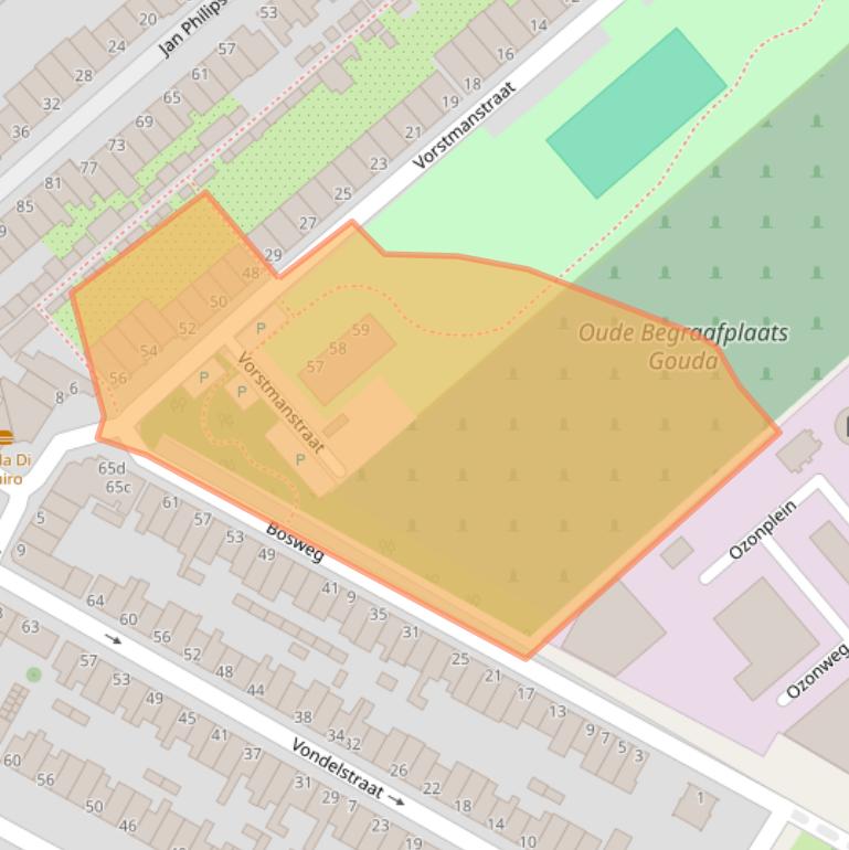 Kaart van postcodegebied 2802PC.