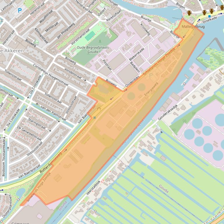 Kaart van postcodegebied 2802RB.