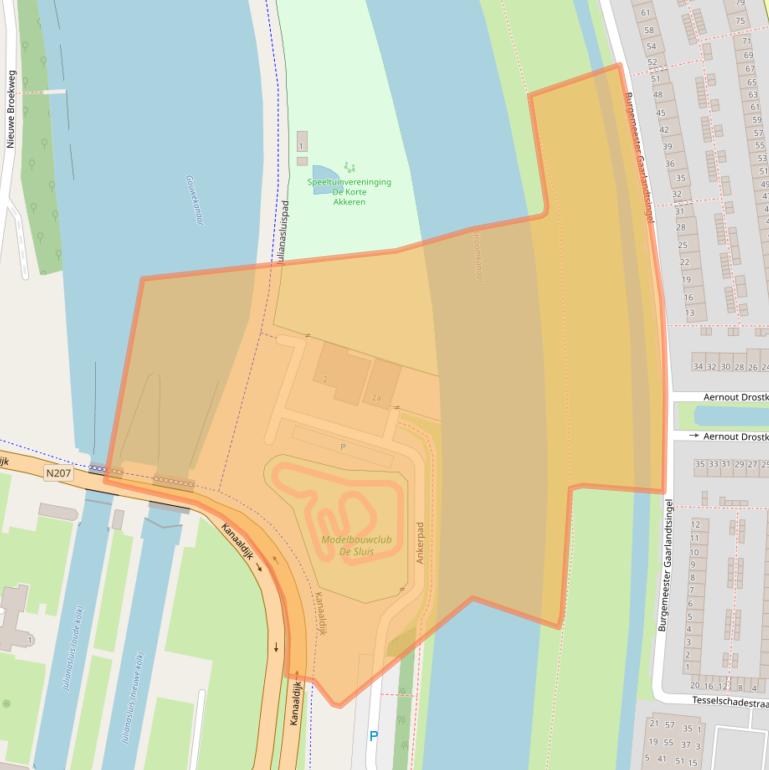 Kaart van postcodegebied 2802RD.