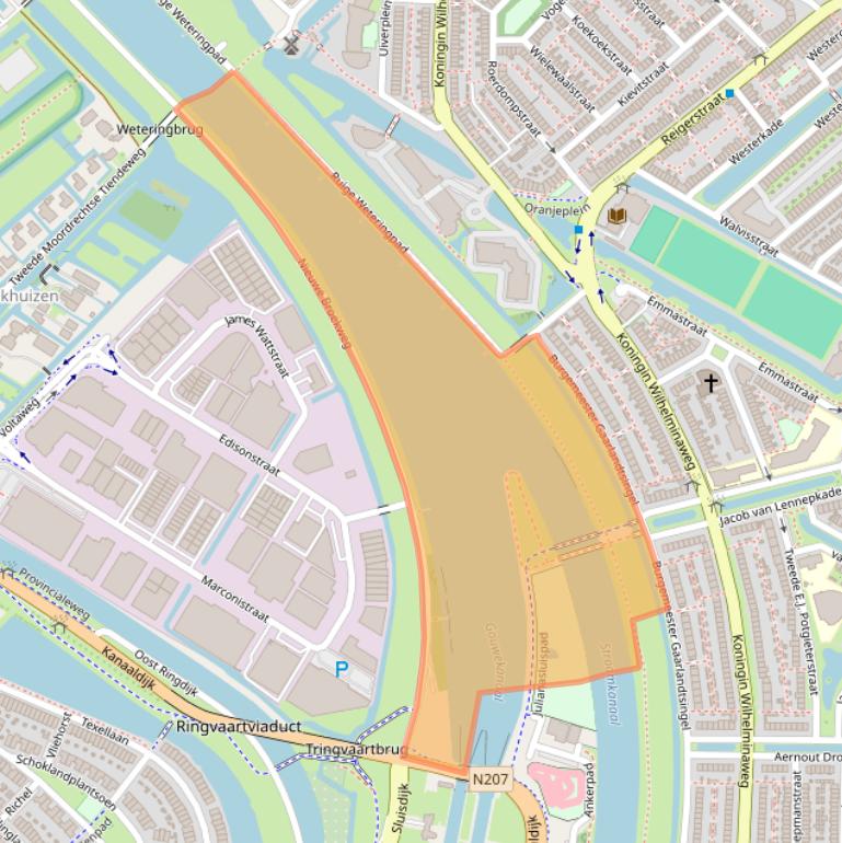 Kaart van postcodegebied 2802RE.