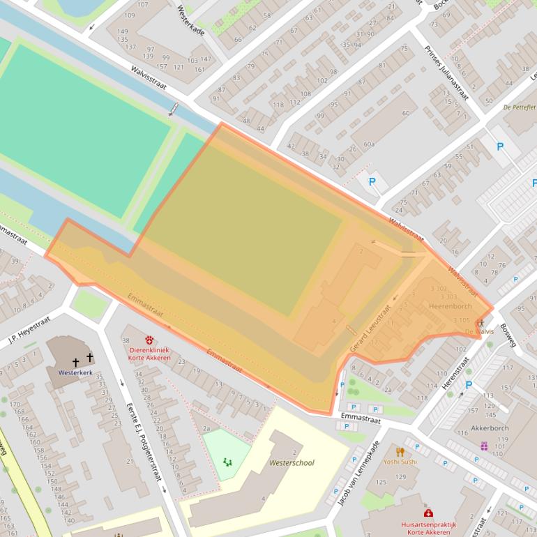 Kaart van postcodegebied 2802RZ.