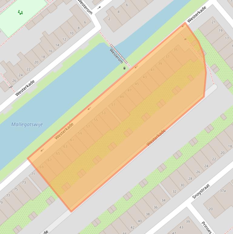 Kaart van postcodegebied 2802SJ.