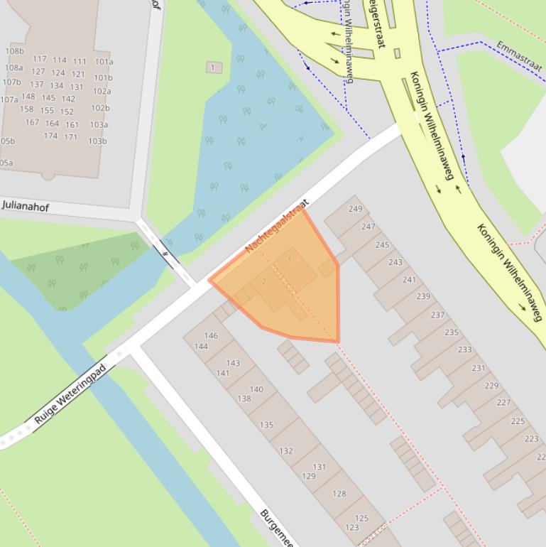 Kaart van postcodegebied 2802TA.