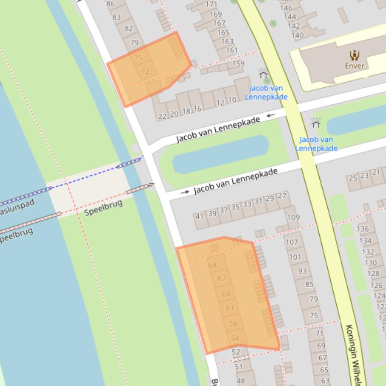 Kaart van postcodegebied 2802TE.