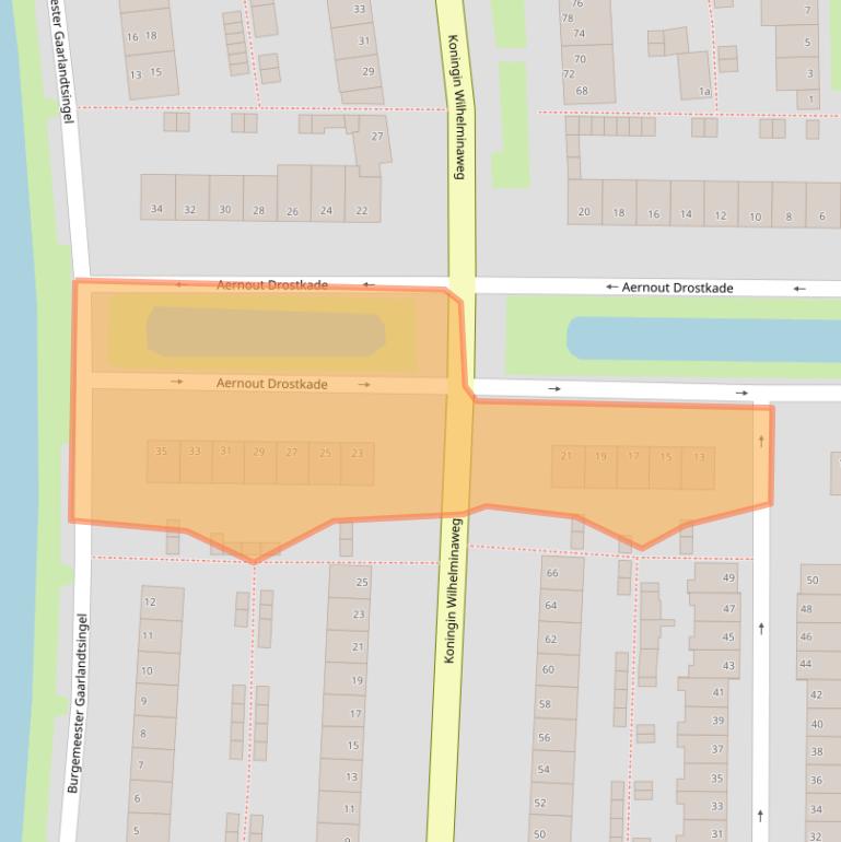 Kaart van postcodegebied 2802TM.