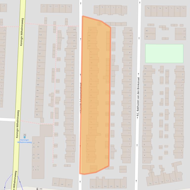 Kaart van postcodegebied 2802TR.