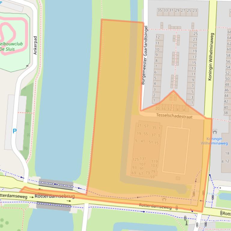 Kaart van postcodegebied 2802TV.