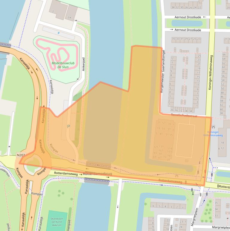 Kaart van postcodegebied 2802TW.