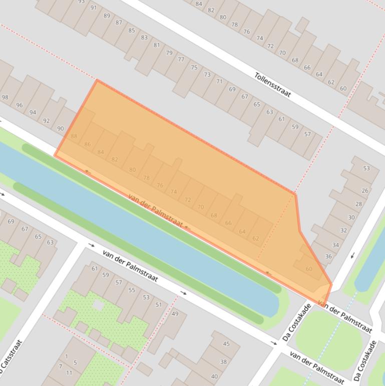 Kaart van postcodegebied 2802VH.