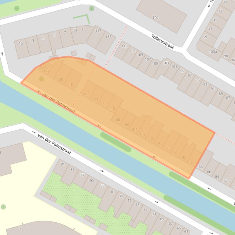 Kaart van postcodegebied 2802VJ.