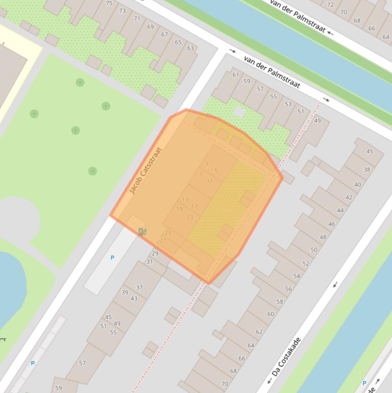 Kaart van postcodegebied 2802VK.