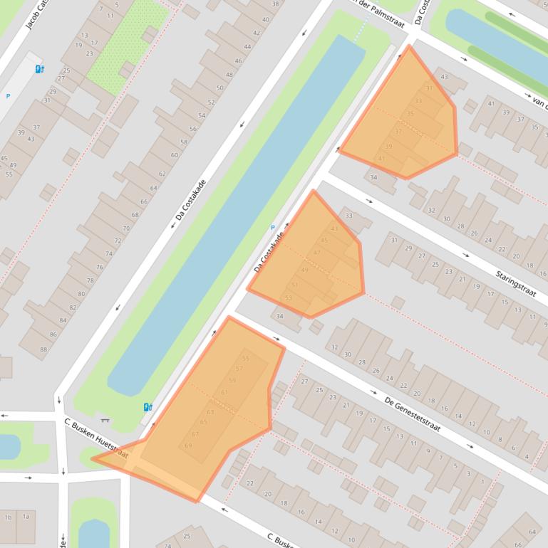 Kaart van postcodegebied 2802VN.