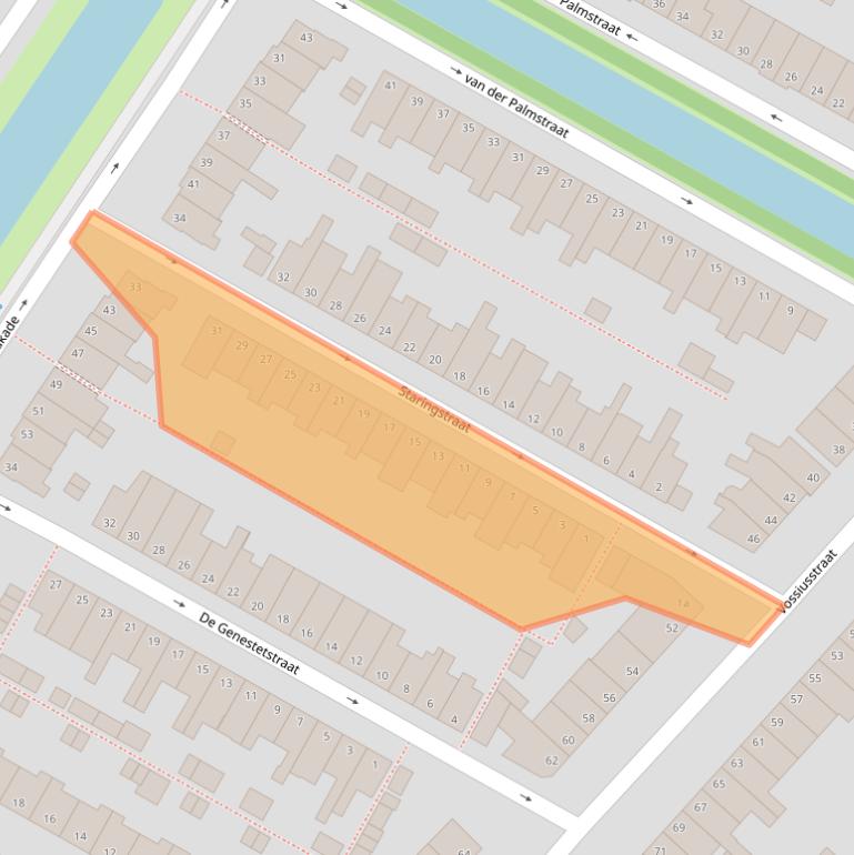 Kaart van postcodegebied 2802XH.