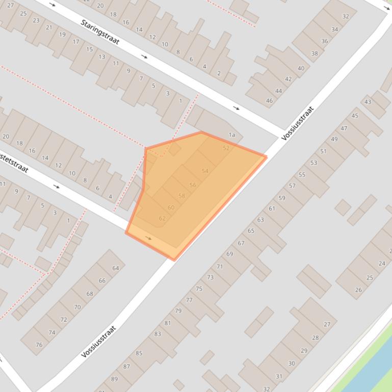 Kaart van postcodegebied 2802XR.