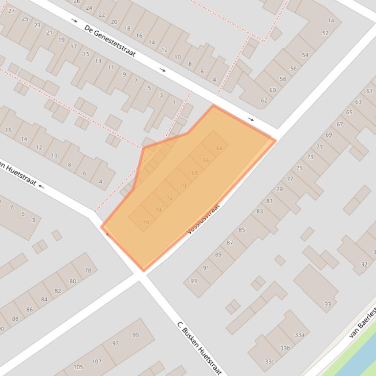 Kaart van postcodegebied 2802XS.