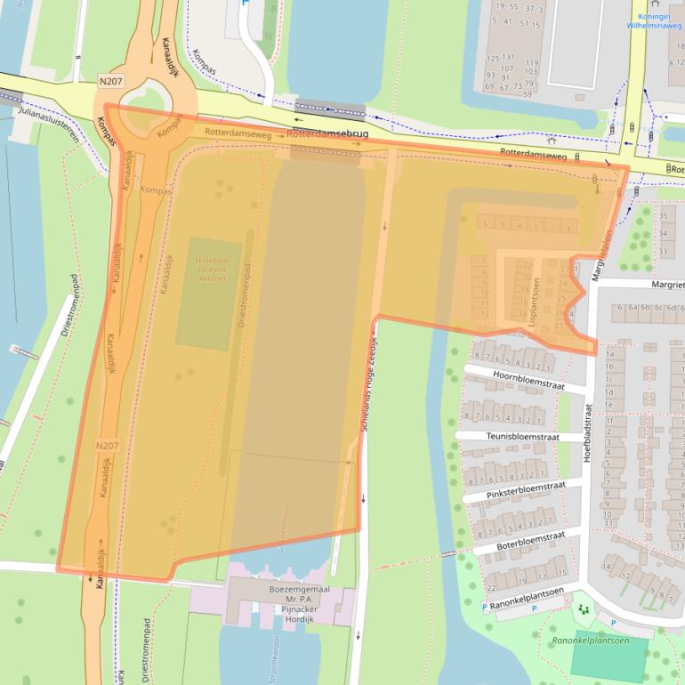 Kaart van postcodegebied 2802ZA.