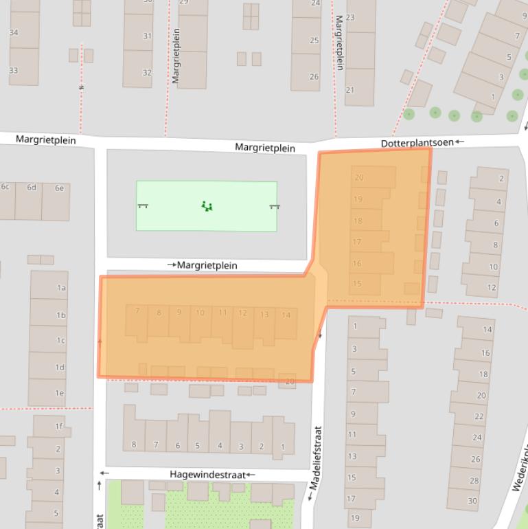 Kaart van postcodegebied 2802ZD.
