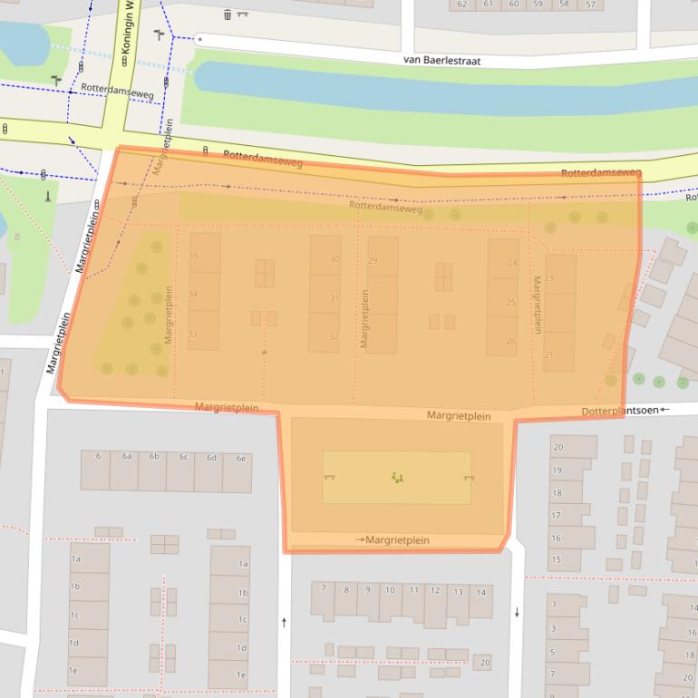 Kaart van postcodegebied 2802ZE.