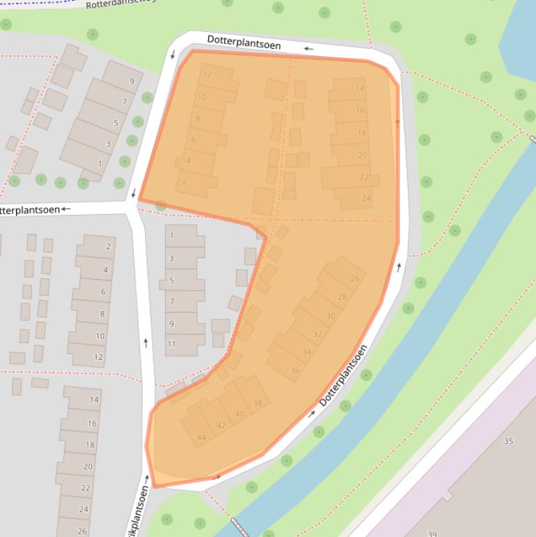 Kaart van postcodegebied 2802ZJ.