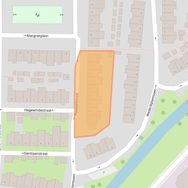 Kaart van postcodegebied 2802ZK.